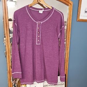 Purple Knit Henley